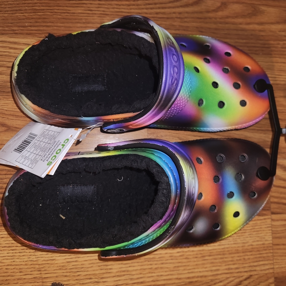 Tie dye crocs